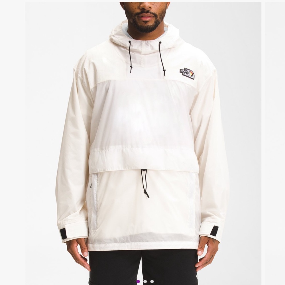 The North Face Gardenia White Outline hooded Anorak windbreaker. SZ M. NWT - Picture 2 of 7